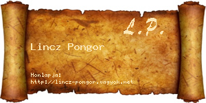 Lincz Pongor névjegykártya